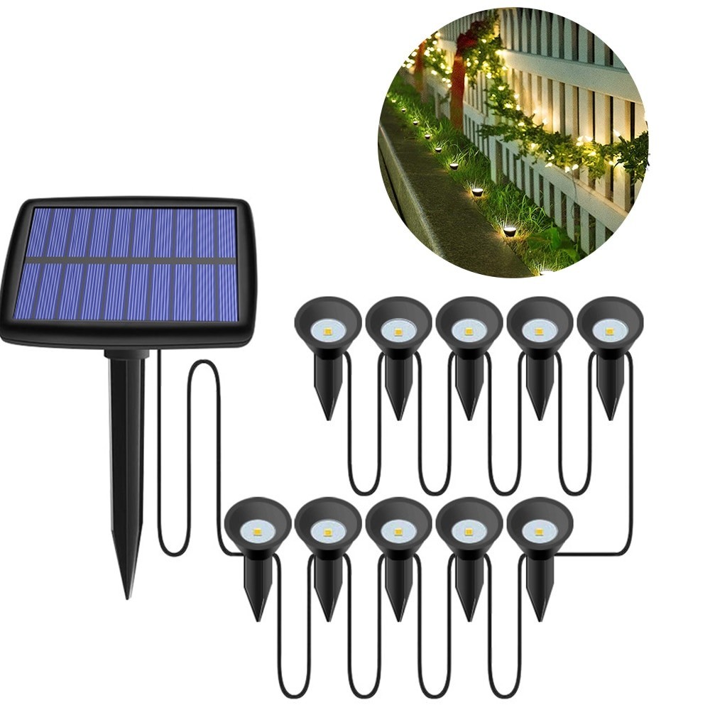 15 in 1 Solar Underground Lawn Light สวนโคมไฟสนามหญ้ากลางแจ้งสวนโคมไฟสนามหญ้า 5v 100MA 0.5W แผงโซลาร์เซลล์
