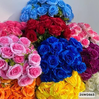 กุหลาบช่อ36ดอก ดอกไม้ประดิษฐ์ ขนาดความยาว48cm.หน้าดอก8cm.