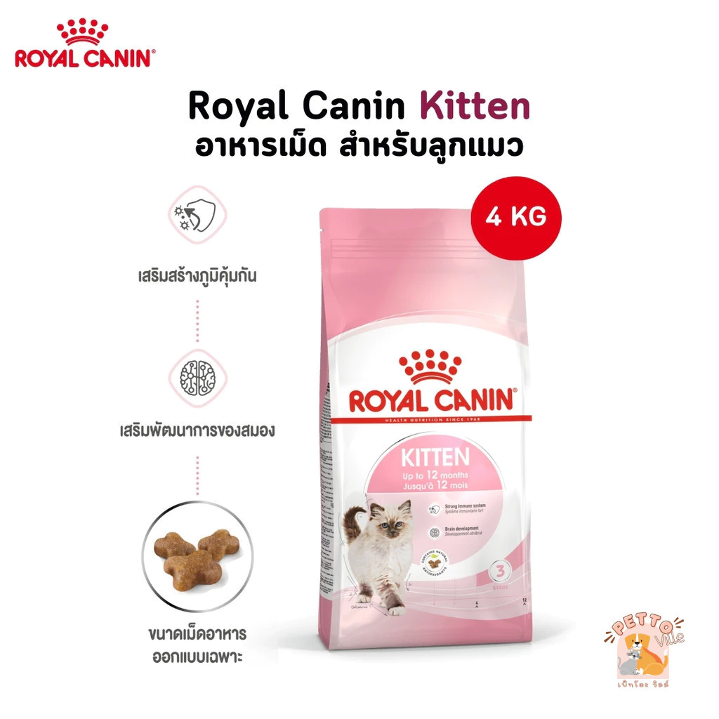 Royal Canin Kitten อาหารเม็ด สำหรับแม่แมวและลูกแมว ขนาด 4 Kg