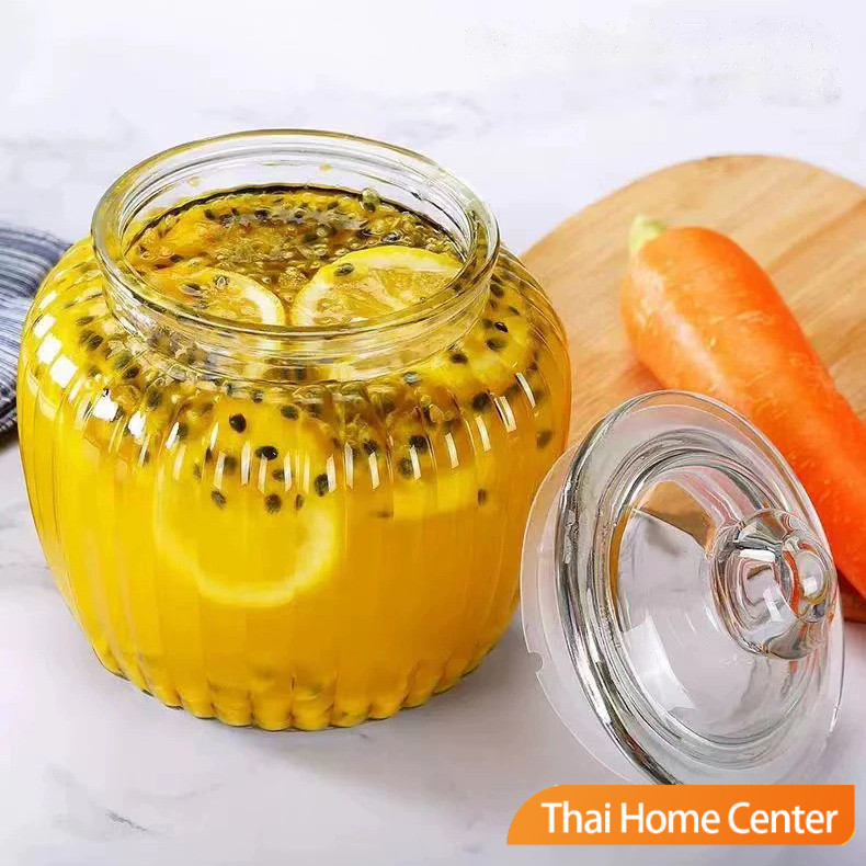 โหลแก้วใหญ่ ใส กระปุกหัวไชเท้าดอง ฝาปิดผนึกได้ดี สวยๆ โถใส่ดองเหล้า/น้ำจิ้ม/ใส่ยา ผักผลไม้หมัก glass canister - รูปที่ 4