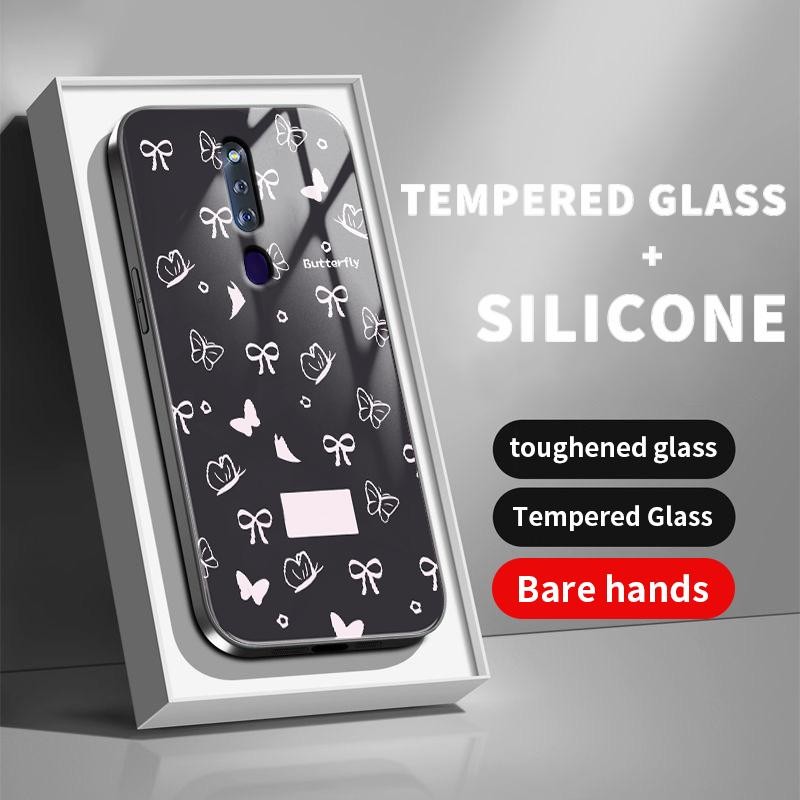 กรณีแก้ว Kaca สําหรับ Oppo F11 F5 F5 เยาวชน F7 F9 F9 Pro F11 Pro F15 F17 Pro F19 Pro F19s F1s F21 Pr