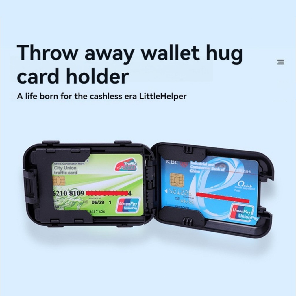 rfid blocking card holder กระเป๋าสตางค์ใส่นามบัตร บัตรเครดิต กันขโมย กันน้ำ สีดำพลาสติก