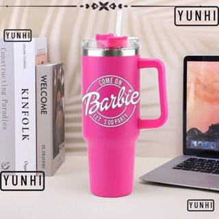 Yunhi แก้วกาแฟสเตนเลสสูญญากาศ สองชั้น แบบพกพา 40 ออนซ์ 1200 มล. สําหรับตุ๊กตาบาร์บี้