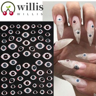 Willis สติกเกอร์ตกแต่งเล็บ ลายฟักทองฮาโลวีน DIY