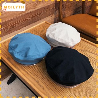 Moilyth หมวกเบเร่ต์ หมวกเบเร่ต์ ผ้าฝ้าย สีพื้น สไตล์ญี่ปุ่นย้อนยุค สําหรับผู้หญิง