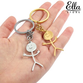 Ellastore123 พวงกุญแจชุบไฟฟ้า รูปหน้ายิ้ม ใช้ซ้ําได้ ไม่ซีดจาง เป็นมิตรกับสิ่งแวดล้อม สําหรับแขวนตกแต่ง