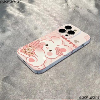 เคสโทรศัพท์มือถือ ลายชานมไข่มุก กระต่าย สําหรับ Apple Iphone 15 14 13pro 12 11xsmax xr 7 8p AH2R