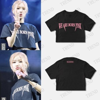 เสื้อครอป BLACKPINK BORN PINK WORLD TOUR 2023 Short T-shirt y2k