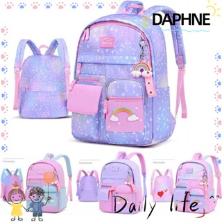 Daphne กระเป๋าเป้สะพายหลัง ผ้าไนล่อน หลายชั้น กันน้ํา ความจุขนาดใหญ่ สําหรับเด็กนักเรียน