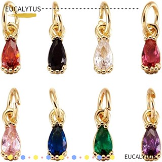 Eutus จี้ลูกปัดคริสตัล ทรงหยดน้ํา สีเหลือง สีแดง สีดํา สีขาว สีชมพู สําหรับคนรักงานฝีมือ