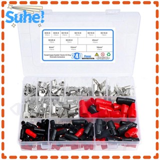Suhe ปลายสายเคเบิลแบตเตอรี่ AWG 4 6 8 10 240 ชิ้น พร้อมชุดบูทเทอร์มินัล PVC 120 ชิ้น