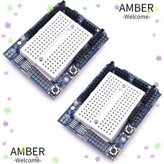 Amber บอร์ดขยายโปรโตชิลด์ ไฟเบอร์กลาส สีฟ้า SYB-170 Arduino R3 2 ชุด