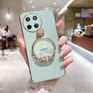 เคสป้องกันโทรศัพท์มือถือ แบบนิ่ม มีทรายไหล ตั้งได้ หรูหรา สําหรับ Realme11 11 NFC 4G C51 C53 Realme 11 Pro+ Pro 5G