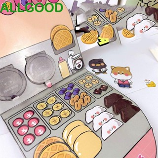 Allgoods หนังสือสติกเกอร์ ผ้าฝ้าย ลายวาฟเฟิล แฮนด์เมด สําหรับตกแต่งเล็บ