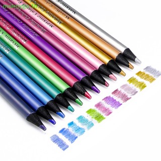 Monnygo ดินสอสีเมทัลลิก 12 สี สําหรับวาดภาพ ร่างภาพ TH