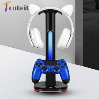 Tcuteit ฐานชาร์จ พร้อมที่แขวนหูฟัง PS4 ถอดออกได้