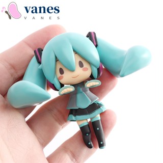 Vanes1 โมเดลฟิกเกอร์ PVC รูปปั้นอนิเมะ Hatsune Miku Miniatures Q version สําหรับตกแต่งบ้าน