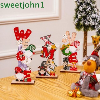 Sweetjohn จิ๊กซอว์ไม้ รูปตัวอักษร สร้างสรรค์ สําหรับตกแต่งบ้าน ออฟฟิศ ห้องนอน คริสต์มาส