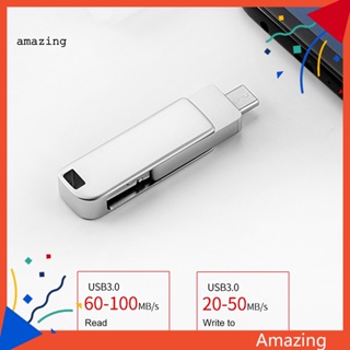 [AM] แฟลชไดรฟ์ USB Type-C โลหะ ความเร็วสูง 16GB 32GB 64GB 128GB สําหรับสมาร์ทโฟน