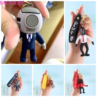 Back2life พวงกุญแจชักโครก Skibidi, Tv Man Camara Man PVC, จี้ห้อยกระเป๋า Skibidi Bop Bop Skibidi Toilet Trinket Key Ring Gift