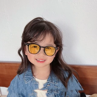 Retro สีสันเลนส์เด็กแว่นตากันแดดกลางแจ้ง Sun Protection เด็กชายหญิงแว่นตากันแดด Casual Travel เด็กแว่นตา