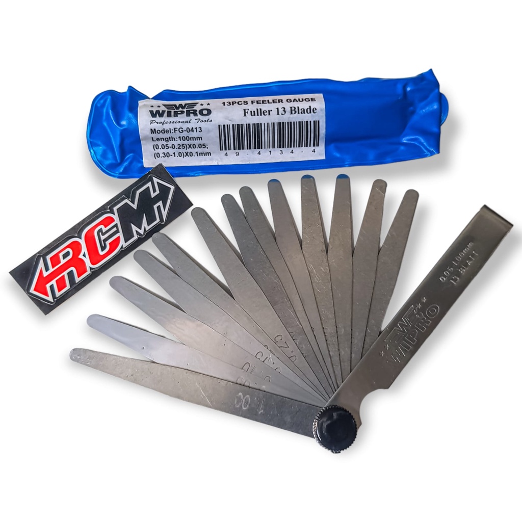 FG-0413 RADIUS MEASURING TOOL THICKNESS GAUGE FILER FEELER FULLER PULLER RULER 13 BLADE 100 MM ORIGI