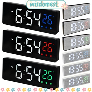 Wisdomest นาฬิกาปลุกดิจิทัล LED มีปฏิทิน บอกอุณหภูมิ แบ็คไลท์ สําหรับตกแต่งบ้าน