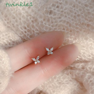 Twinkle1 ต่างหูสตั๊ด ผู้หญิง ละเอียดอ่อน พลอยเทียม อารมณ์ ผู้หญิง เครื่องประดับ