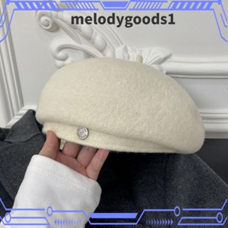 Melodygoods1 หมวกเบเร่ต์ ผ้าวูล ให้ความอบอุ่น แฟชั่นฤดูหนาว สไตล์ฝรั่งเศส สําหรับผู้หญิง