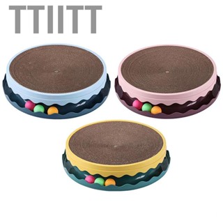 Ttiitt Scratcher Toy Double Layer Pet Scratch Board Resin Wearproof Large Space Scratching With Balls