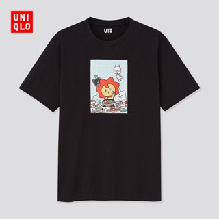 S-5XL Uniqlo เสื้อยืด พิมพ์ลาย LINE FRIENDS สําหรับผู้ชาย และผู้หญิง 435435