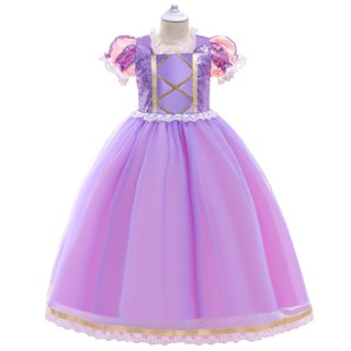 [0717]JHLQ-COS-G Girls Long Hair Princess Jumpsuits Sophie Purple Princess Dress Short Sleeve Puffy Dress Stage Role Playing Girl cosplay  girl  NK7B