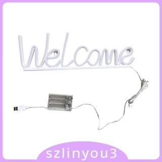 [Szlinyou3] ป้ายไฟนีออน Welcome ใช้แบตเตอรี่ สําหรับตกแต่งหน้าต่างห้องเกม