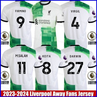 Gp1 2023-2024 เสื้อยืดลําลอง แขนสั้น พิมพ์ลาย Away Jersey Salah Firmino Virgil Keita Darwin พลัสไซซ์ PG1