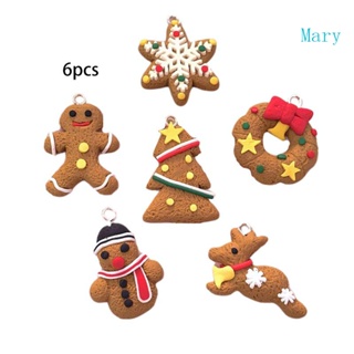 จี้เครื่องปั้นดินเผา Mary Mini Gingerbread Man Deer Snowman แบบนิ่ม สําหรับงานปาร์ตี้