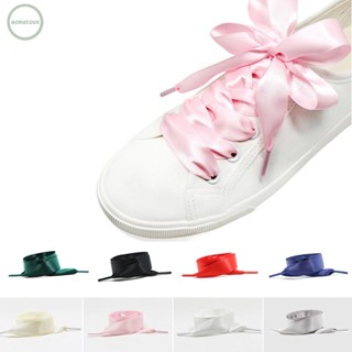 GORGEOUS~Fashionable Satin Shoe Laces Wide Range of Colors Flat and Smooth Ribbon (120cm)