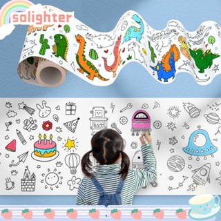 Solighter ม้วนกระดาษวาดภาพกราฟฟิติ เหนียวติดได้ สําหรับเด็กอนุบาล