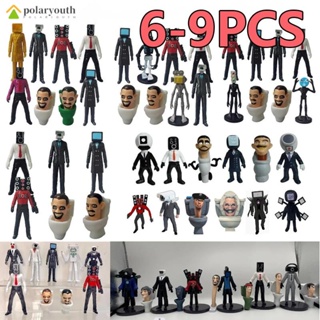 โมเดลฟิกเกอร์ อนิเมะ Skibidi Toilet Action Figure Speakerman TV Man Monitor Man ของเล่นสําหรับเด็ก เก็บสะสม 9 ชิ้น