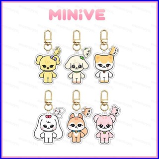 Gp1 IVE MINIVE พวงกุญแจอะคริลิค จี้ห้อยกระเป๋า ลายการ์ตูน Yujin GANGANJI DAL-E NAORI Wonyoung CHERRY CHEEZ ERANG-E PG1