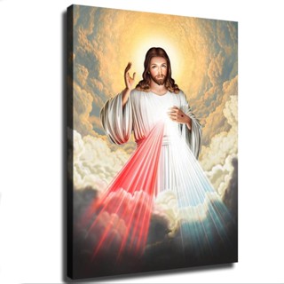 โปสเตอร์ผ้าใบ พิมพ์ลายพระเยซู Divine Mercy I Trust In You สไตล์โมเดิร์น สําหรับตกแต่งผนังห้องนอน ห้องครัว ห้องเรียน ห้องสุนทรียศาสตร์ ของขวัญผู้ชาย และผู้หญิง