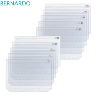 Bernardo กระเป๋าเอกสาร PVC แบบใส ขนาด A5 A6 6 รู กันน้ํา 5 ชิ้น