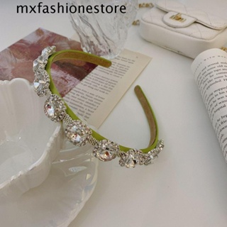 Mxfashione ที่คาดผม ประดับพลอยเทียม แวววาว สไตล์เรโทร หรูหรา สําหรับผู้หญิง