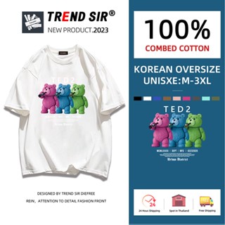 TrendSir มาแล้วจ้า🥰สินค้าใหม่ เสื้อยืดแฟชั่น🎡 มีของพร้อมส่ง🌟 วันธรรมดาว่างเวลาสะดวกสบายคุณภาพดี 7สี M-3XL