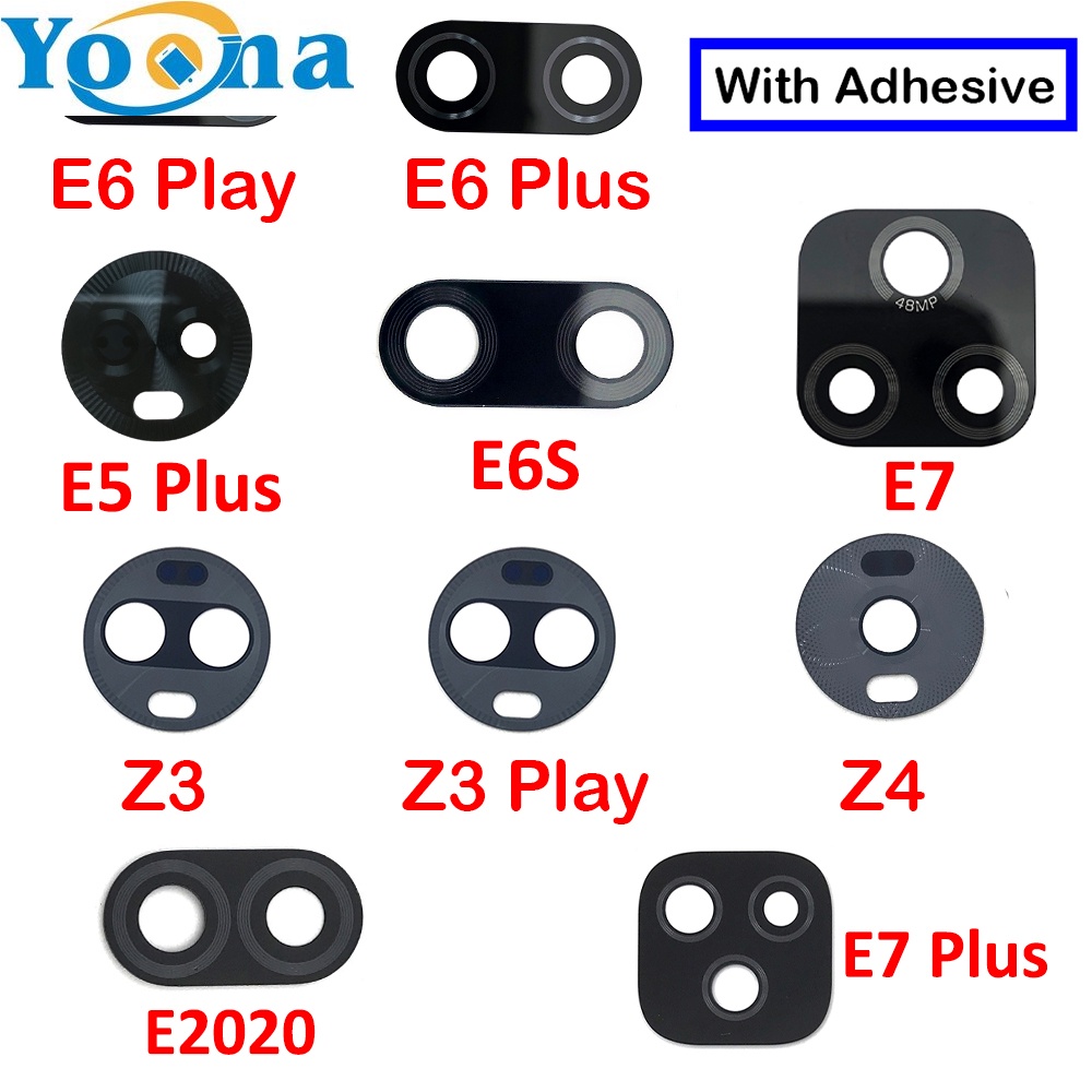 เลนส์กล้องด้านหลังด้านหลังพร้อม Ahesive สําหรับ Motorola Moto E4 E6S E5 E6 E7 G8 Plus Z3 Z4 Play G8 