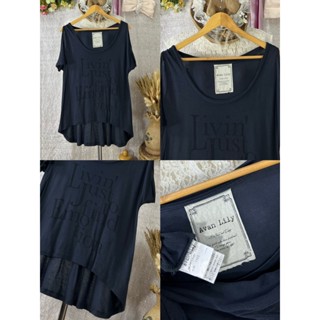 #... 6751 Avan Lily ไซส์ F เสื้อยืดคอกว้างเปิดไหล่ผ้าเรย่อนสีสวยผ้านิ่ม อก 34-42 ยาว 22 สวย ❤️39.-