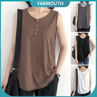 Yyr-- เสื้อกั๊กแขนกุดลําลอง ทรงหลวม สีพื้น แฟชั่นฤดูร้อน สําหรับผู้หญิง