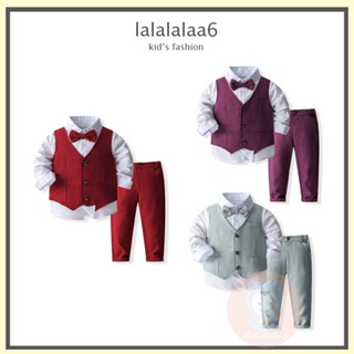 Laa6- เซตเสื้อเชิ้ต คอปก และกางเกง ลายคริสต์มาส สําหรับผู้ชาย