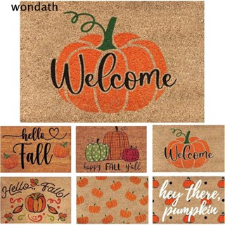 Wonda พรมเช็ดเท้า ลายฟักทอง Welcome 16 X 24 นิ้ว สําหรับบ้าน ห้องครัว ฤดูใบไม้ร่วง กลางแจ้ง