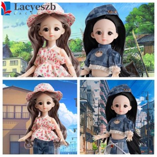 Lacyeszb ตุ๊กตา bjd 30 ซม. 1/6 bjd ตา 3D ข้อต่อถอดได้ ตุ๊กตามินิ พร้อมเสื้อผ้า 30 ซม. น่ารัก 1/6 bjd ตุ๊กตาของเล่นเด็ก