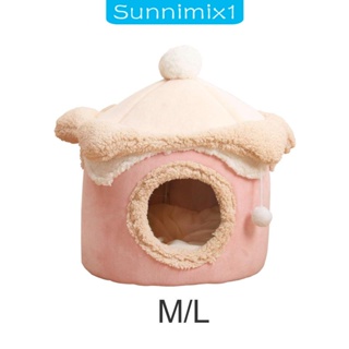 [Sunnimix1] เตียงนอน กึ่งปิด ขนาดใหญ่ สําหรับสัตว์เลี้ยง สุนัข แมว